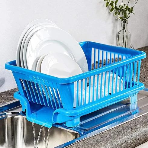 Rack Drainer Drying Rack Washing Basket with Tray