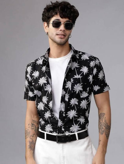 Rayon Printed Half Sleeves Regular Fit Men's Casual Shirt
