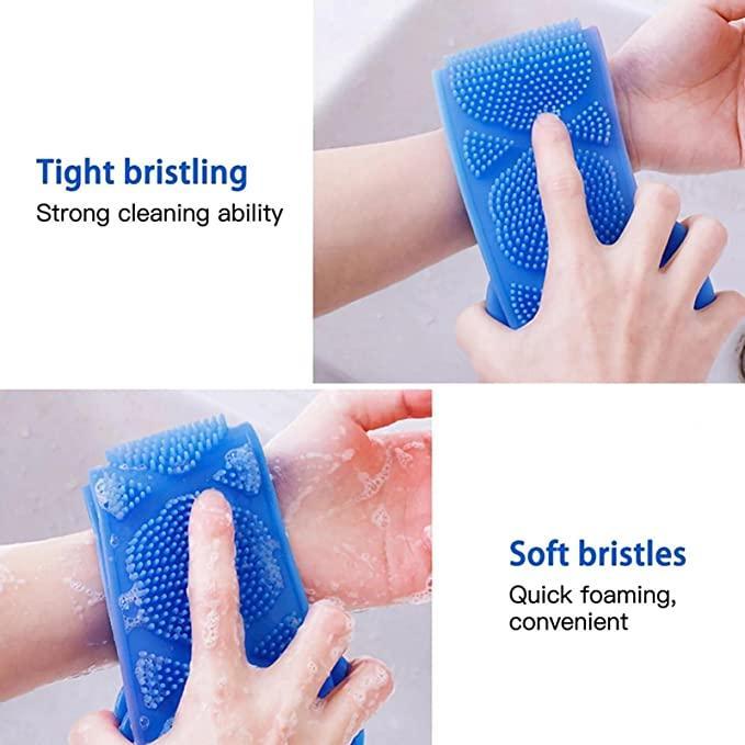 Silicone Dual Sided Back Scrubber Brush & Massager Foot Sole Cleaner