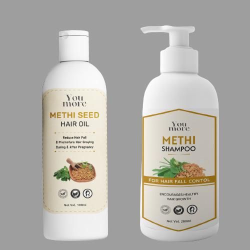 Natural Methi Seed Anti-Hairfall Shampoo and Oil for (Combo)