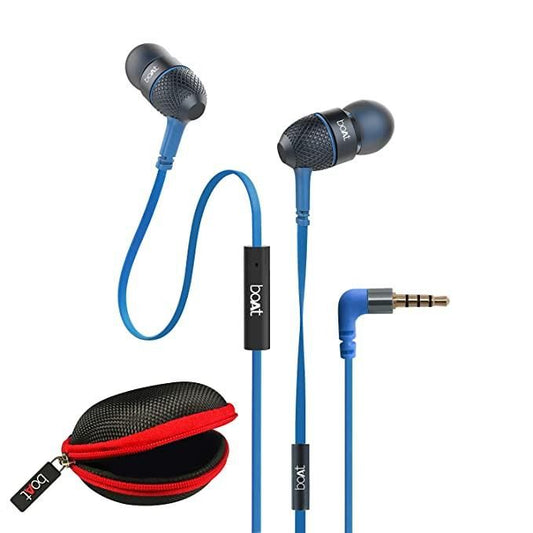 Metal 225 Earphones with Mic Headphone with Waterproof Case Wired Headset  (Metal Black, With Carry Case, In the Ear)