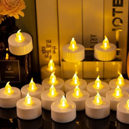 15-Piece Yellow Mini LED Tea Light Candles: Bright, Flameless, and Smokeless Decorative Acrylic Tea Light Candles (2 cm)