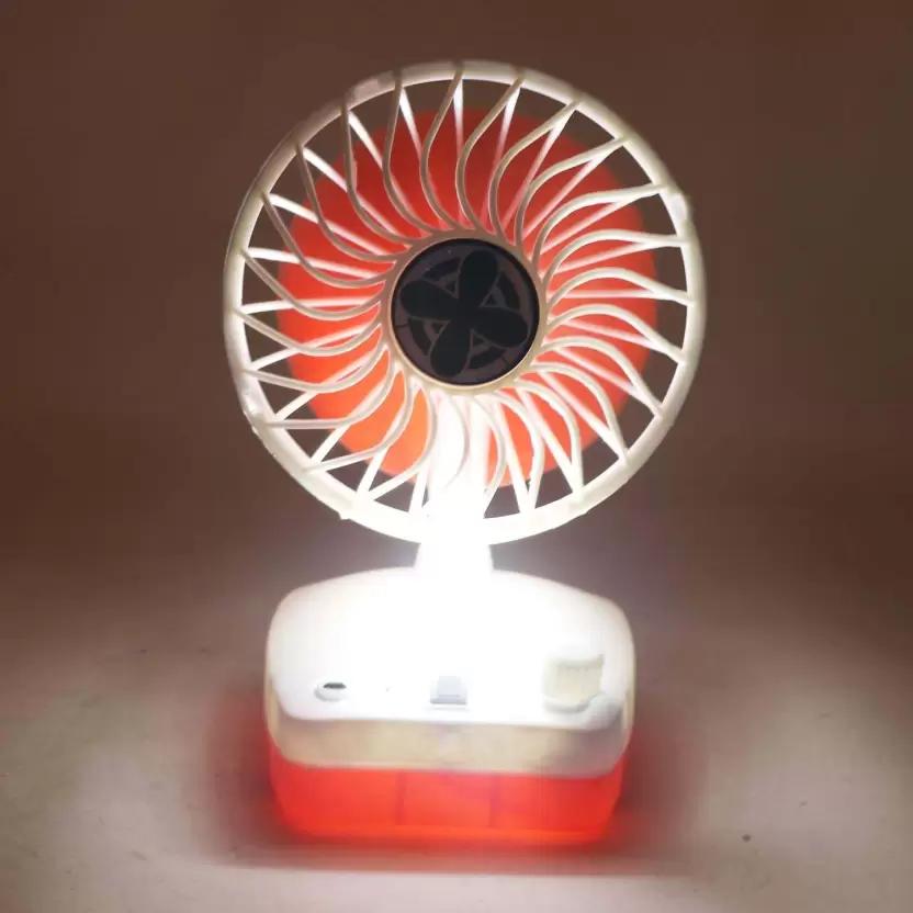 2-in-1 Rechargeable Table Fan & LED Lamp