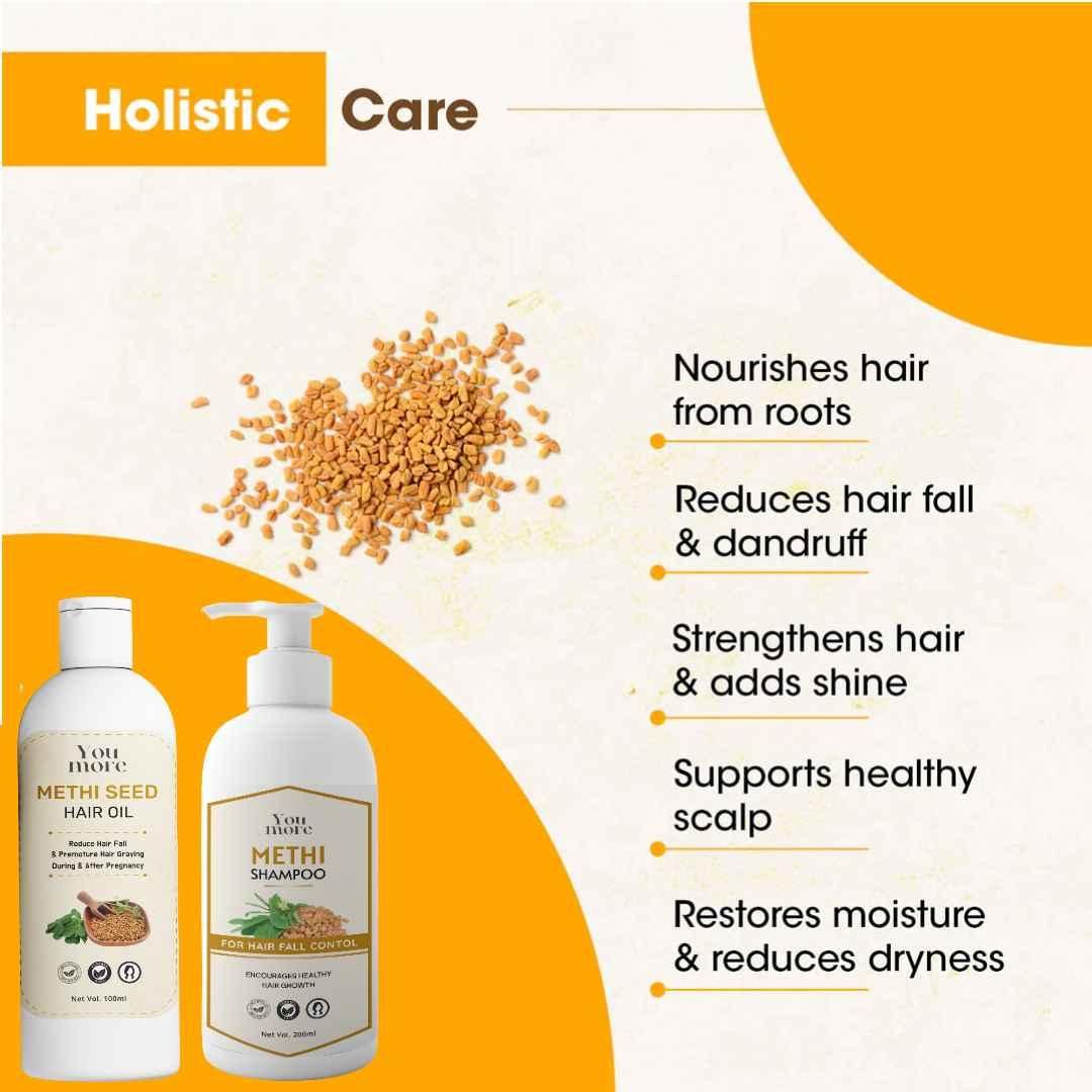 Natural Methi Seed Anti-Hairfall Shampoo and Oil for (Combo)