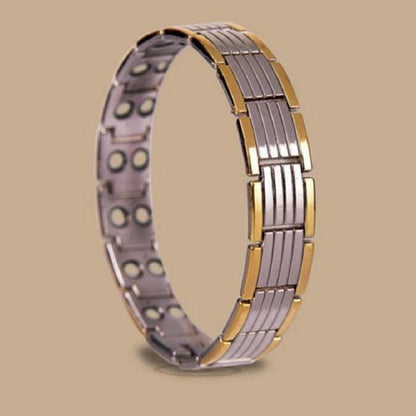 Ultra Strength Magnetic Therapy Bio Bracelet for Boys & Men (Silver & Gold)