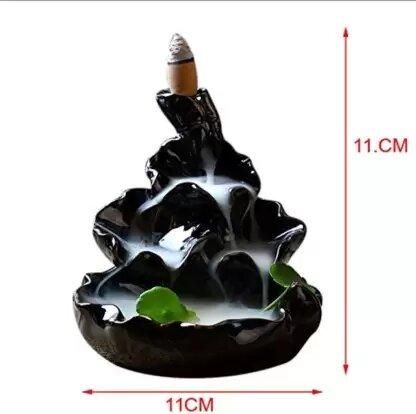 Smoke Mountain Backflow incense burner with 10 Smoke Backflow Incense Cone - 12 cm