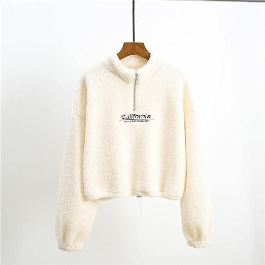 Loose Fit Women's Beige Sweatshirt For Winters