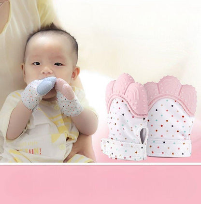 Silicone Self Soothing Teether Gloves Toy for Babies