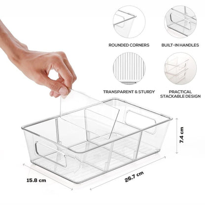 Food Storage Organizer with Removable Dividers (Set of 2)