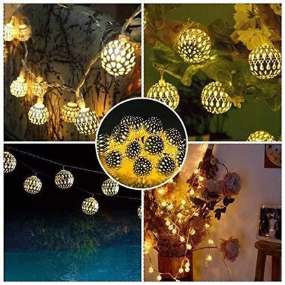 14 Metal Balls Decorative String Lights