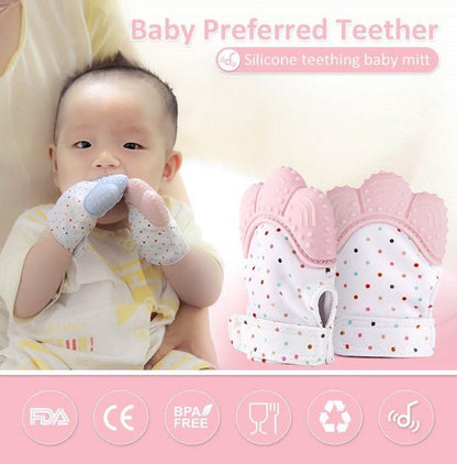 Silicone Self Soothing Teether Gloves Toy for Babies