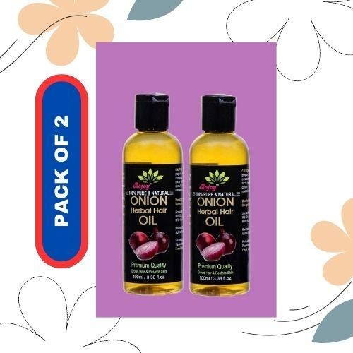 Bejoy Pure & Natural Onion Herbal Hair Oil - 200ml (Pack of 2)