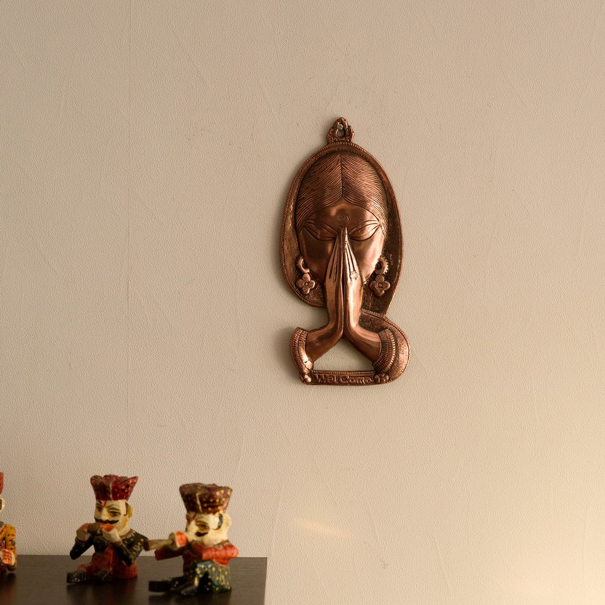 eCraftIndia Welcome Lady Metal Wall Hanging