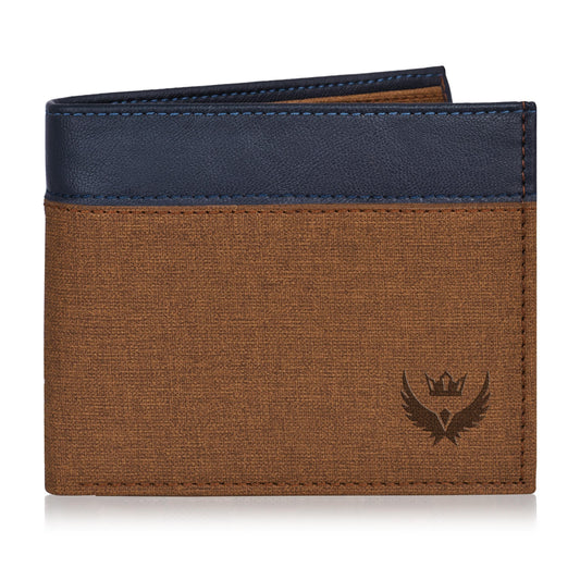 Lorenz Bi-Fold Casual Blue Wallet for Men (Blue, Grey)