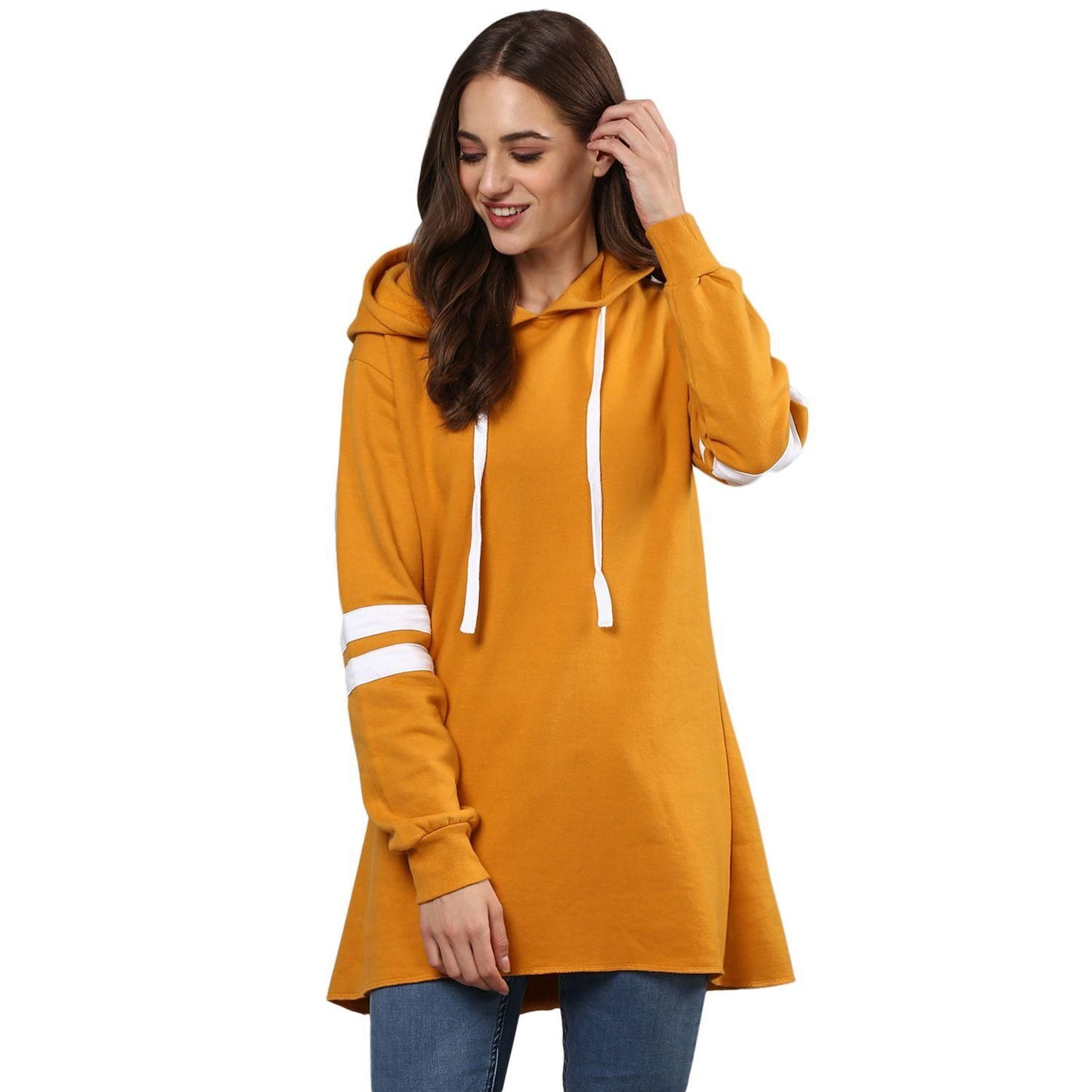 Campus Sutra Women's Solid Stylish A-Line Casual Winter Sweatshirts