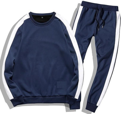 Cotton Solid Full Sleeves Tracksuit (Blue)