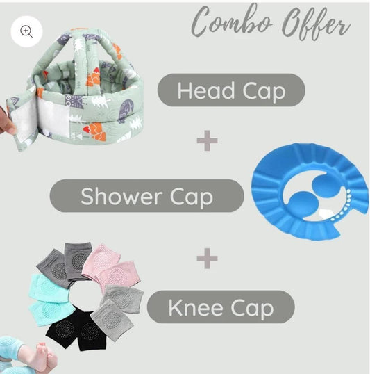 Combo of Head Cap Shower Cap, Knee Cap