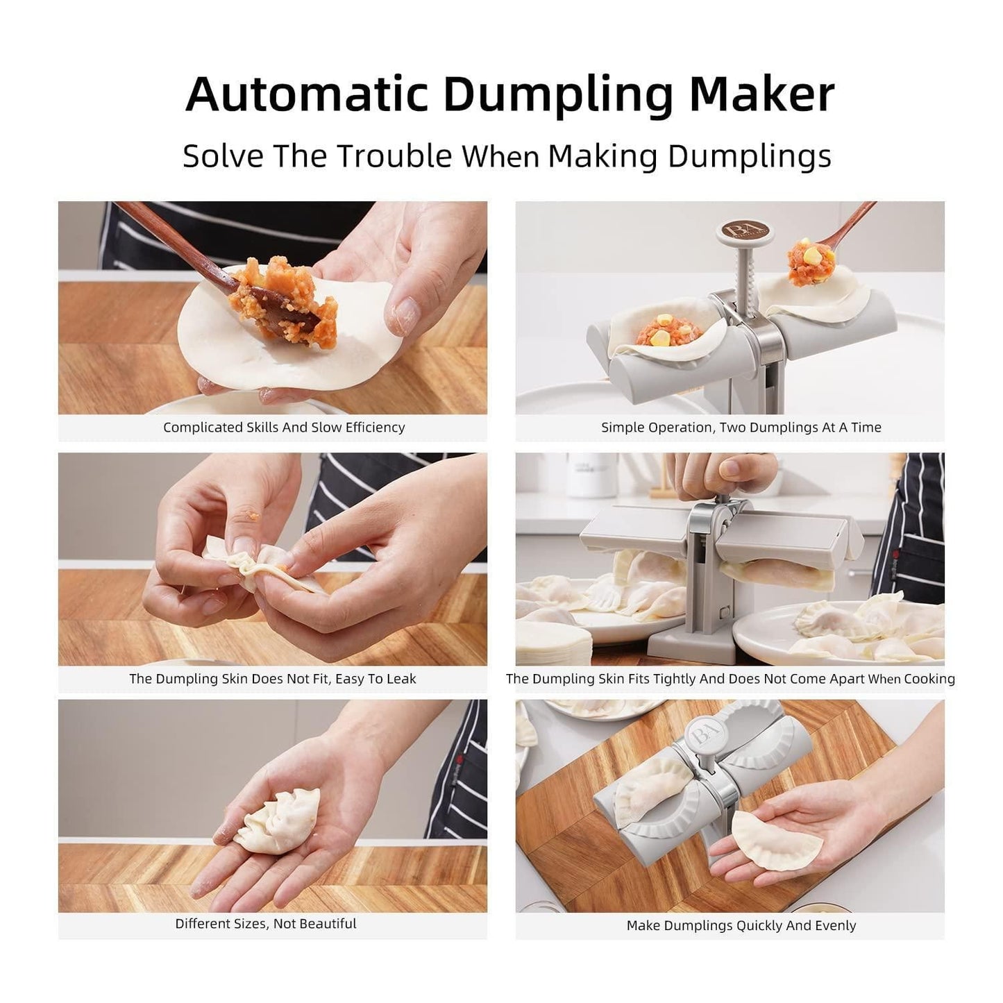 Double Head Automatic Dumpling Maker Mold Machine