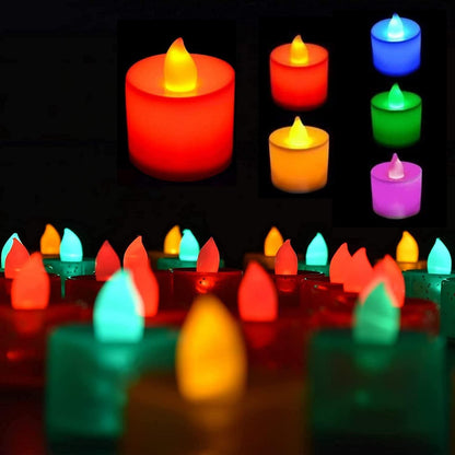 Plastic Flameless & Smokeless Led Tealight Candles (Set of 12)