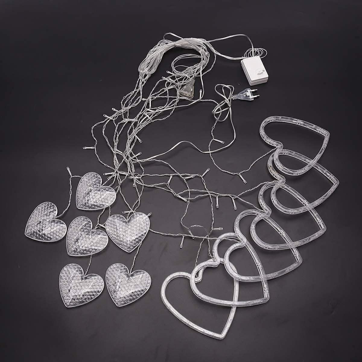 Heart Series Lights: Heart Curtain Light with 5+5 Heart Design