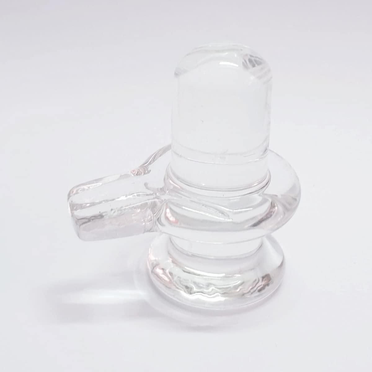 Crystal Sphatik Shivling/Big Size Decorative Showpiece for Home Pooja - 4 inches, 20 grams (White)