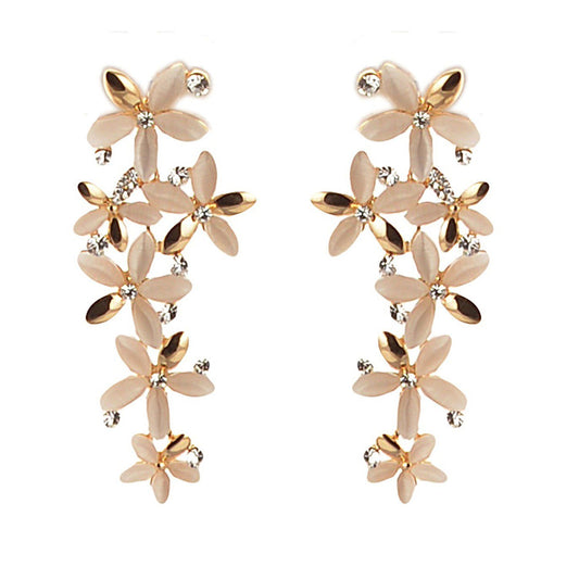 Trendy Gold Plated & Stones Earring