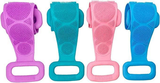 Silicone Dual Sided Back Scrubber Brush & Massager Foot Sole Cleaner