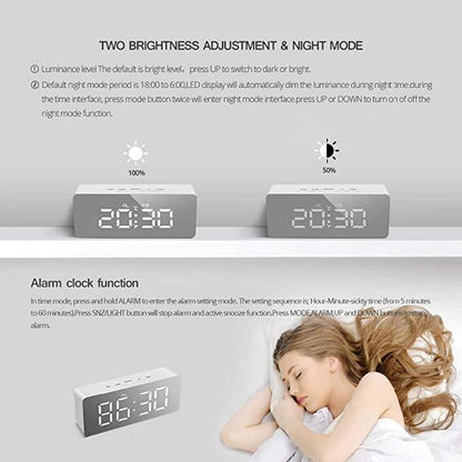 Digital Smart Back Light Table Mirror Alarm Clock