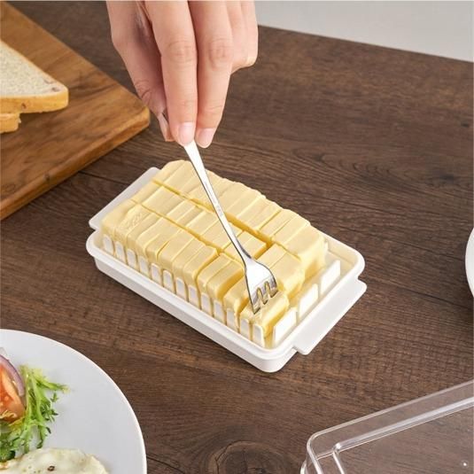 Butter Dish Keeper with Sealed Plastic Lid and Cutter Slicer (Pack of 1)